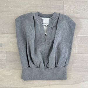 3.1 Phillip Lim Sleeveless French Terry Heather Gray Top